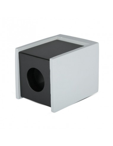 3143-Portafaretto LED GU Corpo in Gesso a Cubo Grigio Finitura Nera-7