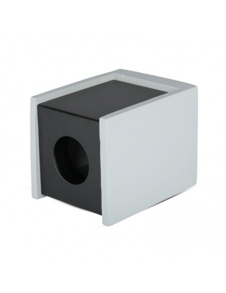 3143-Portafaretto LED GU Corpo in Gesso a Cubo Grigio Finitura Nera-7