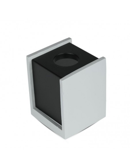 Portafaretto LED GU10 Corpo in Gesso a Cubo Grigio Finitura Nera