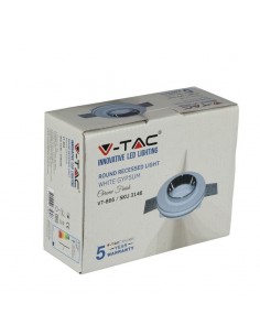 3146-Portafaretto LED da Incasso Rotondo GU e GU MR Corpo in Gesso Bianco e Metallo Cromato-1 2