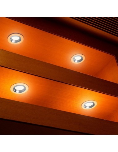 3146-Portafaretto LED da Incasso Rotondo GU e GU MR Corpo in Gesso Bianco e Metallo Cromato-3