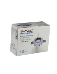 3147-Portafaretto LED da Incasso Rotondo GU e GU MR Corpo in Gesso Bianco e Metallo Rosa Dorato-1 2