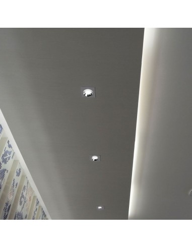 3148-Portafaretto LED da Incasso Quadrato GU e GU MR Corpo in Gesso Bianco e Metallo Nero-4