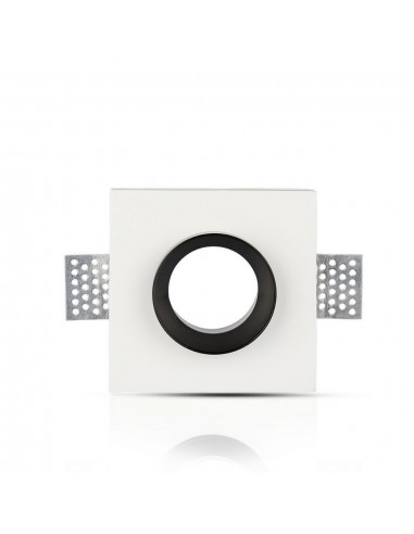 3149-Portafaretto LED da Incasso Quadrato GU e GU MR Corpo in Gesso Bianco e Metallo Cromato-7