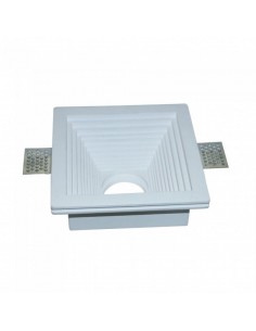 3151-Portafaretto LED da Incasso Quadrato GU e GU MR Corpo in Gesso Bianco-1