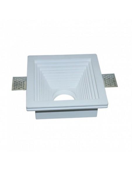 3151-Portafaretto LED da Incasso Quadrato GU e GU MR Corpo in Gesso Bianco-1