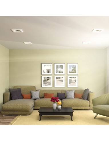 3151-Portafaretto LED da Incasso Quadrato GU e GU MR Corpo in Gesso Bianco-4