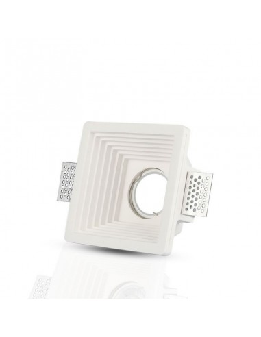 3151-Portafaretto LED da Incasso Quadrato GU e GU MR Corpo in Gesso Bianco-5