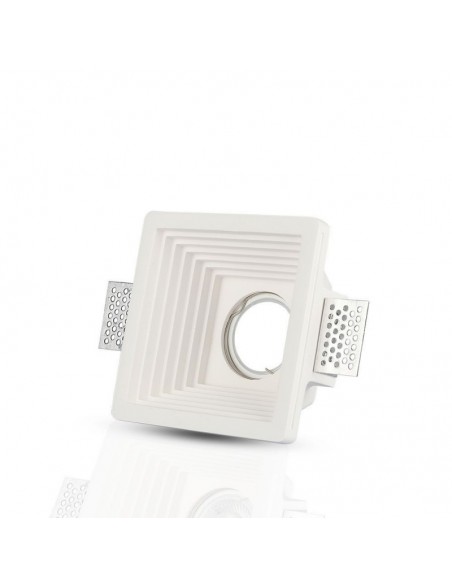 3151-Portafaretto LED da Incasso Quadrato GU e GU MR Corpo in Gesso Bianco-5
