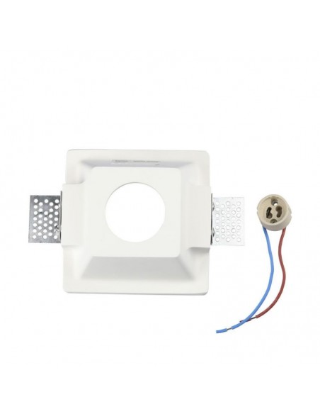 3151-Portafaretto LED da Incasso Quadrato GU e GU MR Corpo in Gesso Bianco-6