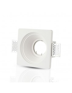 3152-Portafaretto LED da Incasso Rotondo GU e GU MR Corpo in Gesso Bianco-1