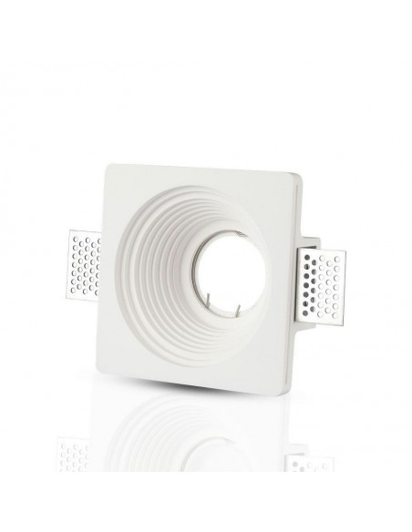 3152-Portafaretto LED da Incasso Rotondo GU e GU MR Corpo in Gesso Bianco-1