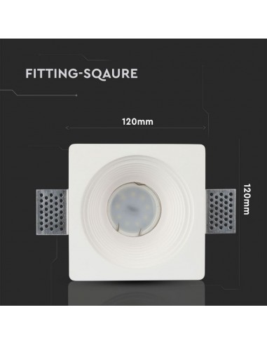 3152-Portafaretto LED da Incasso Rotondo GU e GU MR Corpo in Gesso Bianco-3