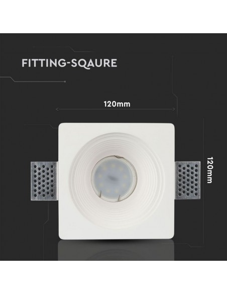 3152-Portafaretto LED da Incasso Rotondo GU e GU MR Corpo in Gesso Bianco-3