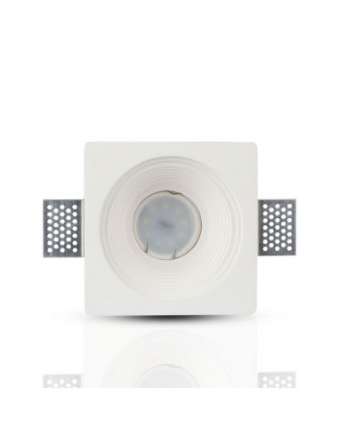 3152-Portafaretto LED da Incasso Rotondo GU e GU MR Corpo in Gesso Bianco-7