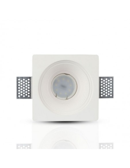 3152-Portafaretto LED da Incasso Rotondo GU e GU MR Corpo in Gesso Bianco-7