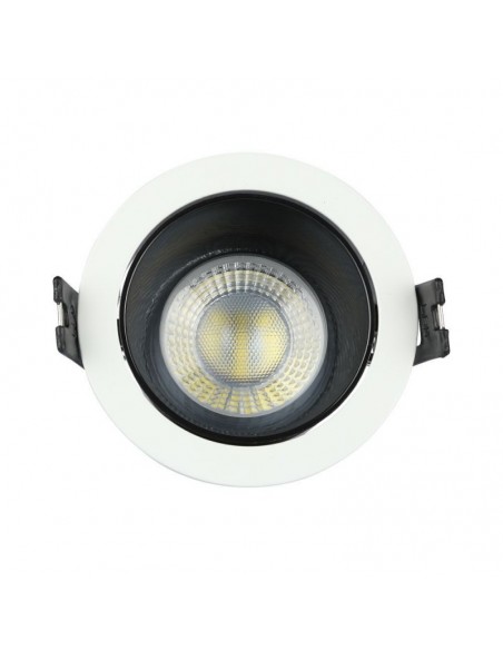 Portafaretto LED da Incasso GU10 Rotondo Bianco con Supporto Orientabile Nero