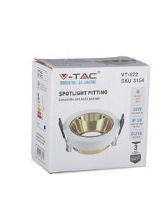 3154-Portafaretto LED da Incasso GU Rotondo Colore Bianco con Supporto Orientabile Oro-1 2