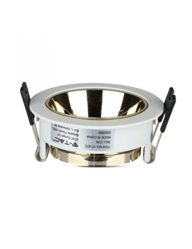 3154-Portafaretto LED da Incasso GU Rotondo Colore Bianco con Supporto Orientabile Oro-5