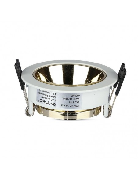 3154-Portafaretto LED da Incasso GU Rotondo Colore Bianco con Supporto Orientabile Oro-5