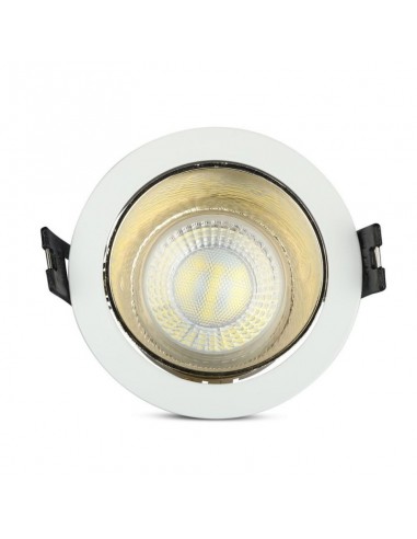 3154-Portafaretto LED da Incasso GU Rotondo Colore Bianco con Supporto Orientabile Oro-7