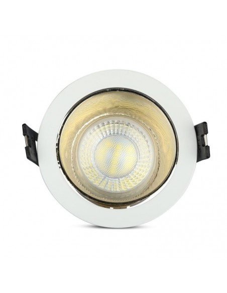 3154-Portafaretto LED da Incasso GU Rotondo Colore Bianco con Supporto Orientabile Oro-7