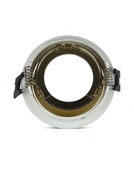 Portafaretto LED da Incasso GU10 Rotondo Bianco con Supporto Orientabile Oro