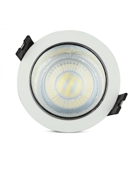 Portafaretto LED da Incasso GU10 Rotondo Bianco con Supporto Orientabile Cromato