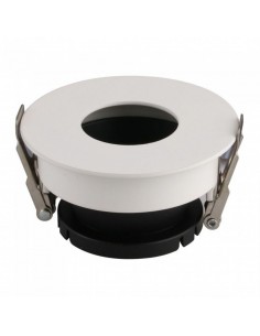3157-Portafaretto LED da Incasso GU Rotondo Colore Bianco con Interno Nero-1