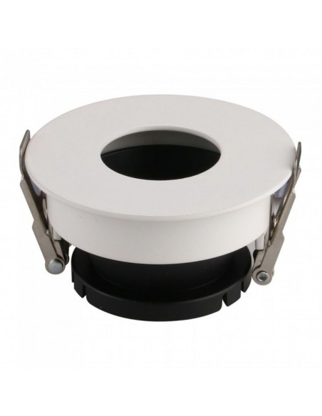 3157-Portafaretto LED da Incasso GU Rotondo Colore Bianco con Interno Nero-1