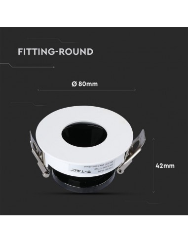 3157-Portafaretto LED da Incasso GU Rotondo Colore Bianco con Interno Nero-3