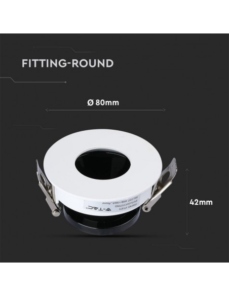 3157-Portafaretto LED da Incasso GU Rotondo Colore Bianco con Interno Nero-3