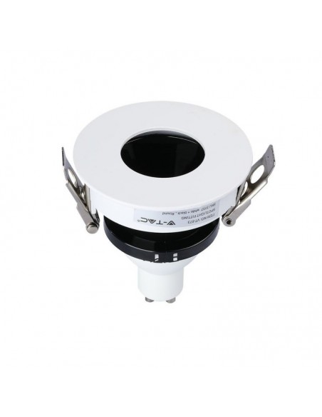 3157-Portafaretto LED da Incasso GU Rotondo Colore Bianco con Interno Nero-6