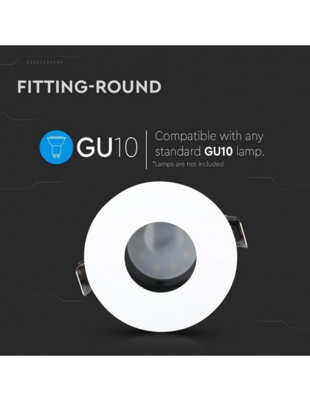 Portafaretto LED da Incasso GU10 Rotondo Bianco con Interno Nero