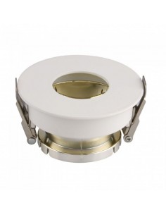 3158-Portafaretto LED da Incasso GU Rotondo Colore Bianco con Interno Oro-1