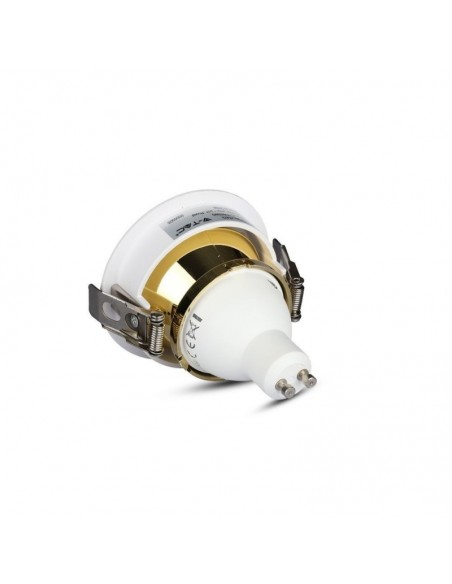 3158-Portafaretto LED da Incasso GU Rotondo Colore Bianco con Interno Oro-6