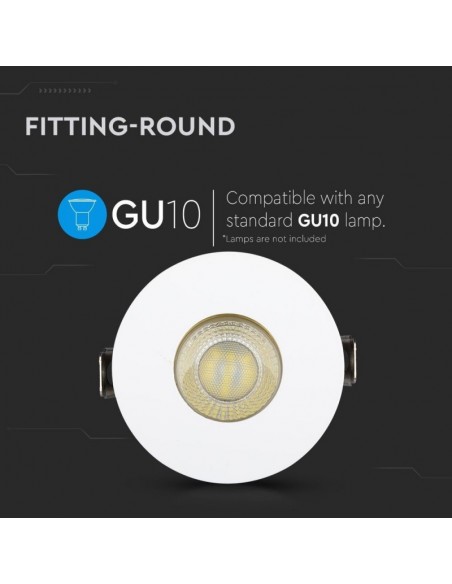 3158-Portafaretto LED da Incasso GU Rotondo Colore Bianco con Interno Oro-7
