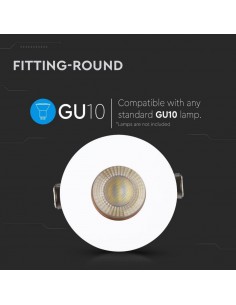 3159-Portafaretto LED da Incasso GU Rotondo Colore Bianco con Interno Oro Rosa-1 2