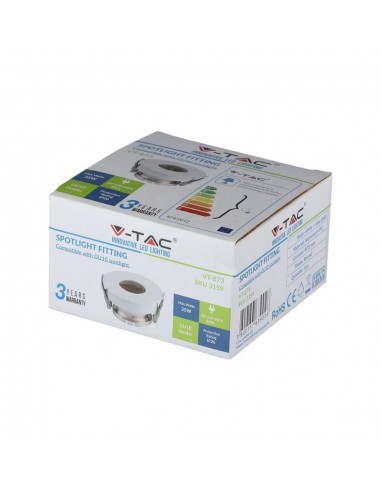 3159-Portafaretto LED da Incasso GU Rotondo Colore Bianco con Interno Oro Rosa-3