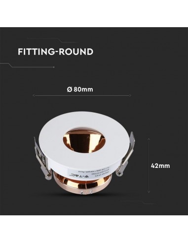 3159-Portafaretto LED da Incasso GU Rotondo Colore Bianco con Interno Oro Rosa-4