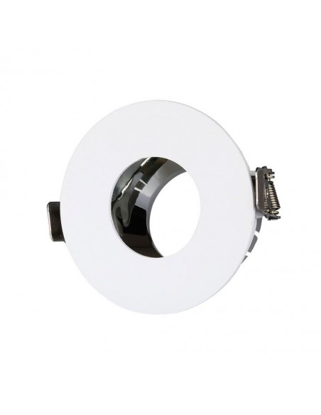 3160-Portafaretto LED da Incasso GU Rotondo Colore Bianco con Interno Cromato-1