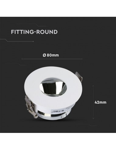 3160-Portafaretto LED da Incasso GU Rotondo Colore Bianco con Interno Cromato-3