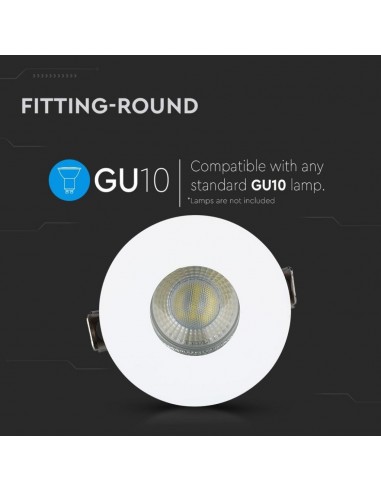 3160-Portafaretto LED da Incasso GU Rotondo Colore Bianco con Interno Cromato-5
