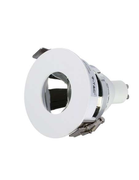 Portafaretto LED da Incasso GU10 Rotondo Bianco con Interno Cromato