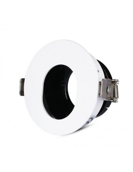 3161-Portafaretto LED da Incasso GU Rotondo Orientabile con Foro Ovale Colore Bianco con Interno Nero-1