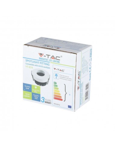 3161-Portafaretto LED da Incasso GU Rotondo Orientabile con Foro Ovale Colore Bianco con Interno Nero-2