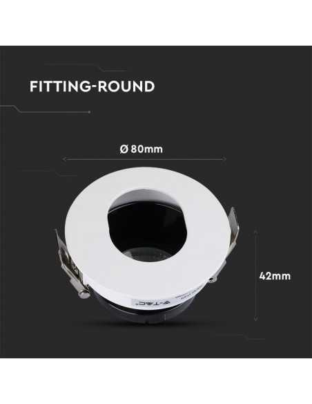 3161-Portafaretto LED da Incasso GU Rotondo Orientabile con Foro Ovale Colore Bianco con Interno Nero-3