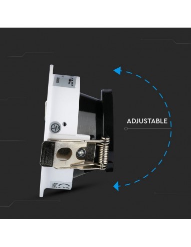 3161-Portafaretto LED da Incasso GU Rotondo Orientabile con Foro Ovale Colore Bianco con Interno Nero-7