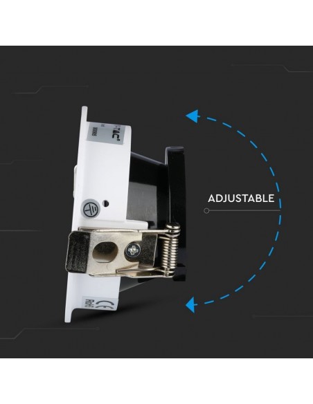 3161-Portafaretto LED da Incasso GU Rotondo Orientabile con Foro Ovale Colore Bianco con Interno Nero-7
