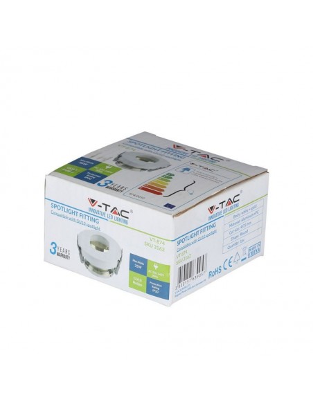 3162-Portafaretto LED da Incasso GU Rotondo Orientabile con Foro Ovale Colore Bianco con Interno Oro-3